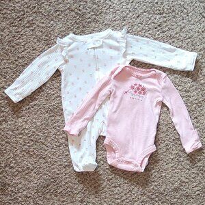 New Born Girl Flower Footie & Onsie set - Carter's
